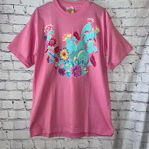 Vintage Women’s Single Stitch Printed Tee Western Cactus Size Large